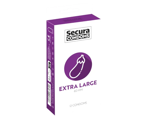 Secura Padlizsán - extra nagy óvszer - 60mm (12db)