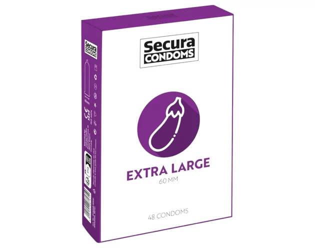 Secura Padlizsán - extra nagy óvszer - 60mm (48db)