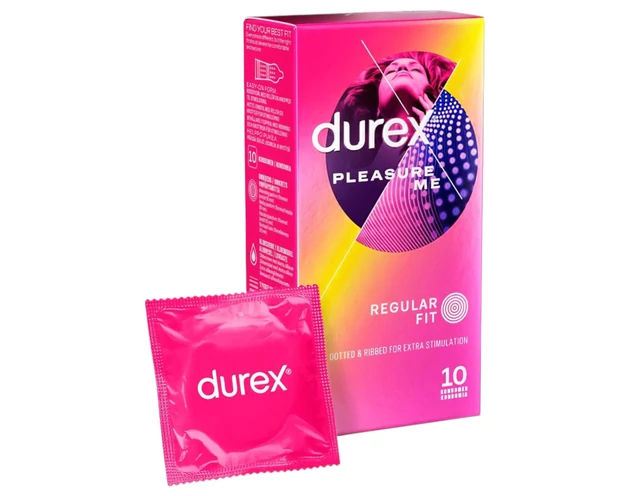 Durex Pleasure Me - bordázott-pontozott óvszer (10db)