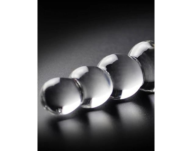 Icicles No. 2 - gömbös üveg dildó (átlátszó)