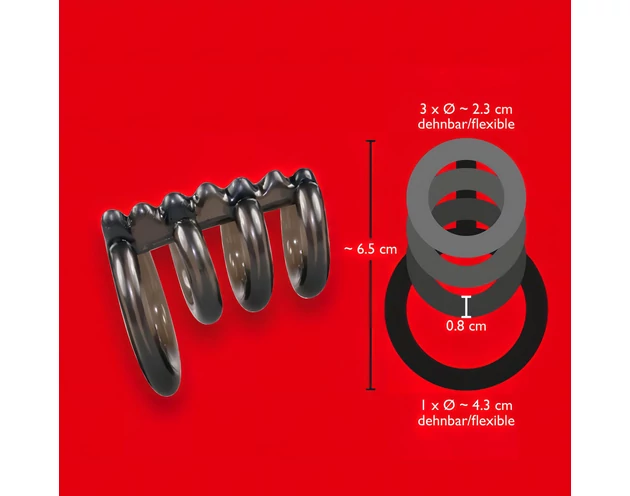 Bad Kitty - tüskés, négyszeres péniszgyűrű