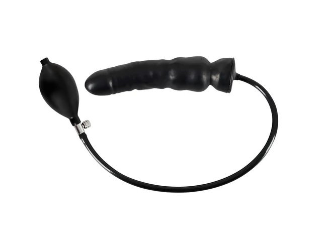LATEX - felpumpálható dildó (fekete)