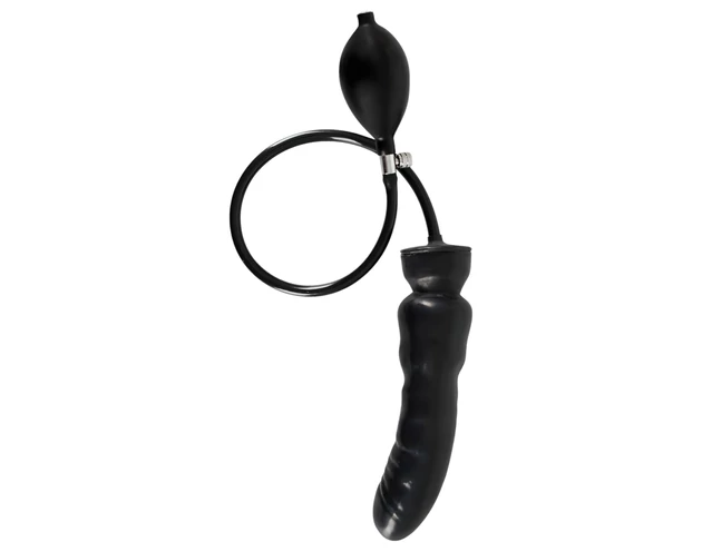 LATEX - felpumpálható dildó (fekete)