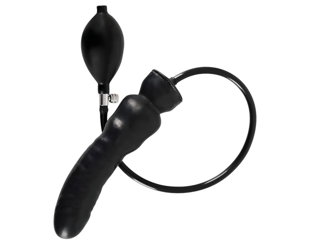 LATEX - felpumpálható dildó (fekete)