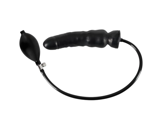 LATEX - felpumpálható dildó (fekete)