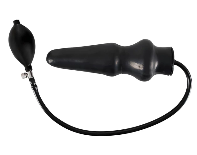 LATEX - felpumpálható nagy anál kúp (fekete)