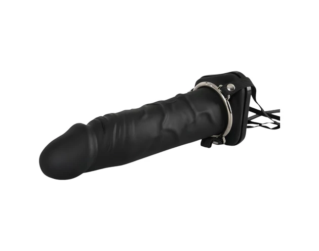 You2Toys - Inflatable Strap-On - üreges, szilikon dildó (fekete)