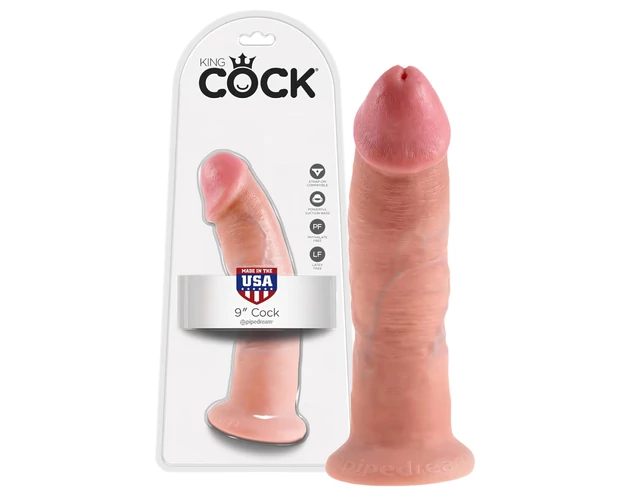 King Cock 9 - tapadókorongos élethű dildó (23cm) - natúr