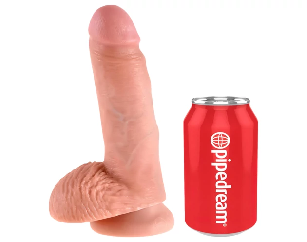 King Cock 7 herés dildó (18 cm) - natúr