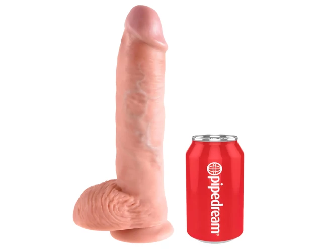 King Cock 10 herés nagy dildó (25 cm) - natúr