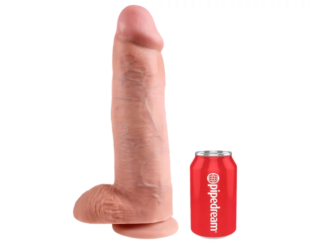 King Cock 12 herés nagy dildó (30 cm) - natúr
