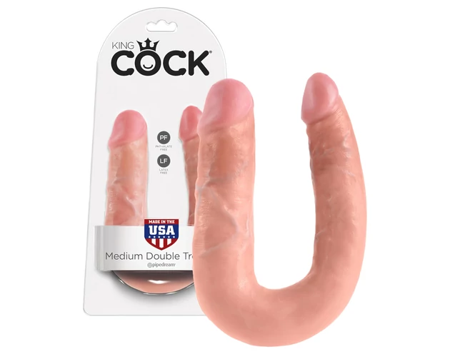 King Cock dupla dildó (közepes) - natúr