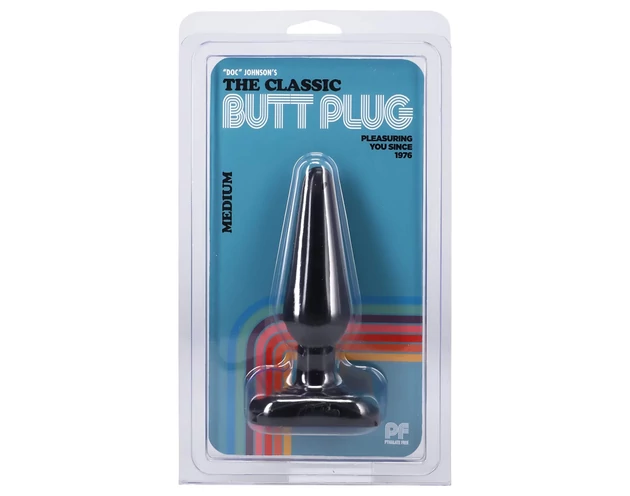 Doc Johnson anál plug - classic, közepes (fekete)
