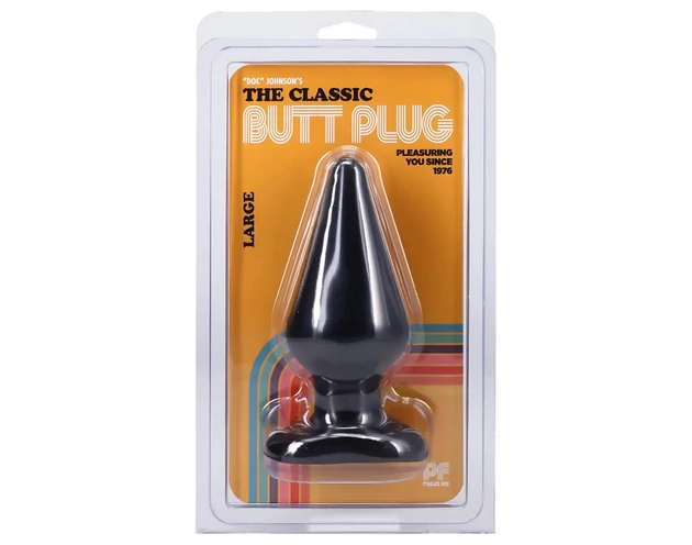 Doc Johnson fekete anál plug - classic, nagy - (14,5cm)