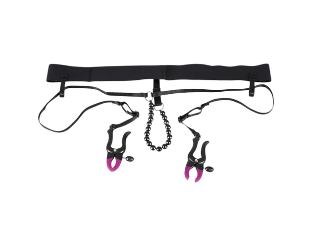 Bad Kitty - intim széthúzó csipesz alsóval - lila-fekete (S-L)