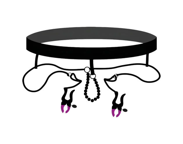 Bad Kitty - intim széthúzó csipesz alsóval - lila-fekete (S-L)