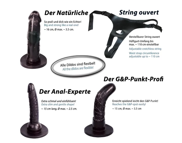 You2Toys - Felcsatolható dildó szett! - fekete