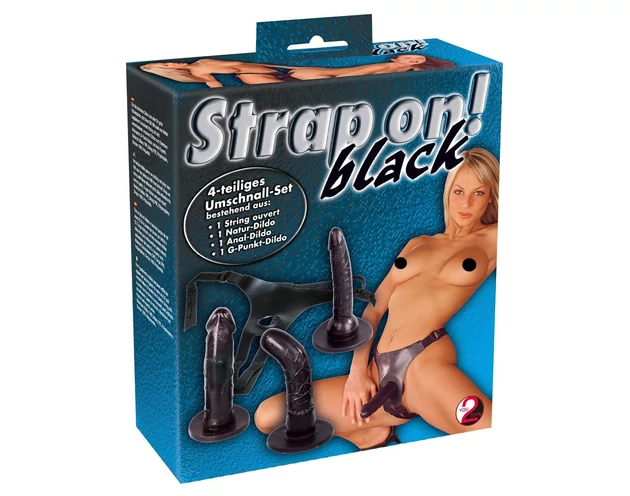 You2Toys - Felcsatolható dildó szett! - fekete