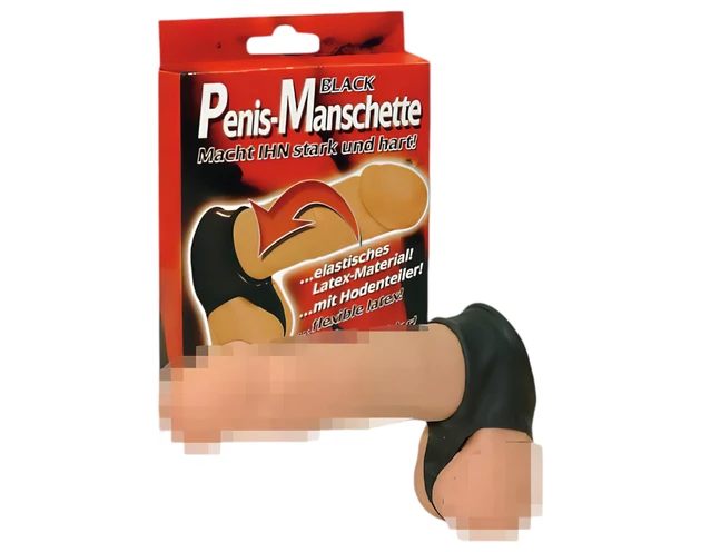 You2Toys - Latex pénisz- és here mandzsetta - fekete