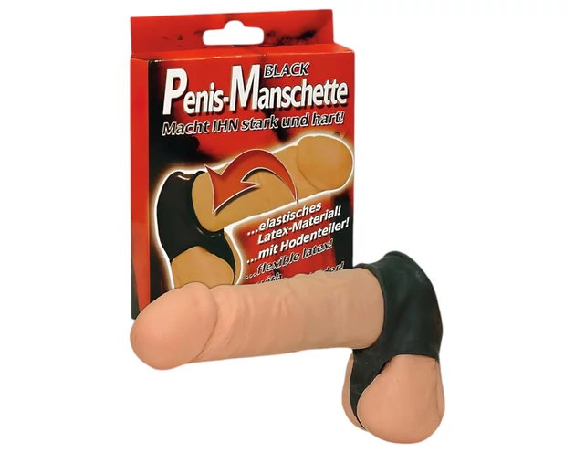 You2Toys - Latex pénisz- és here mandzsetta - fekete