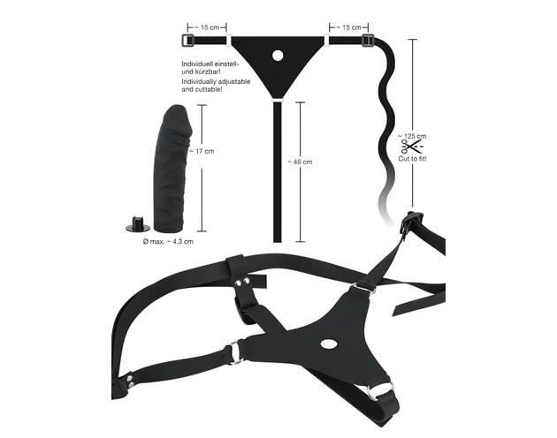 You2Toys - Silicone Strap-On - felcsatolható dildó (fekete)
