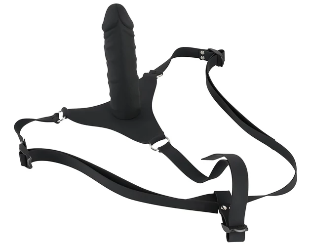 You2Toys - Silicone Strap-On - felcsatolható dildó (fekete)