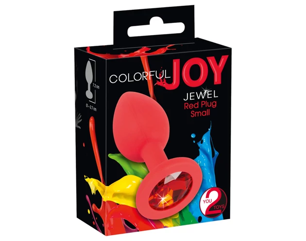 Colorful JOY - szilikon anál plug - kicsi (piros)