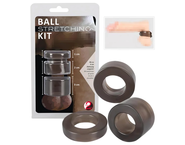 You2Toys - Ball - pénisz- heregyűrű és nyújtó szett - (szürke)