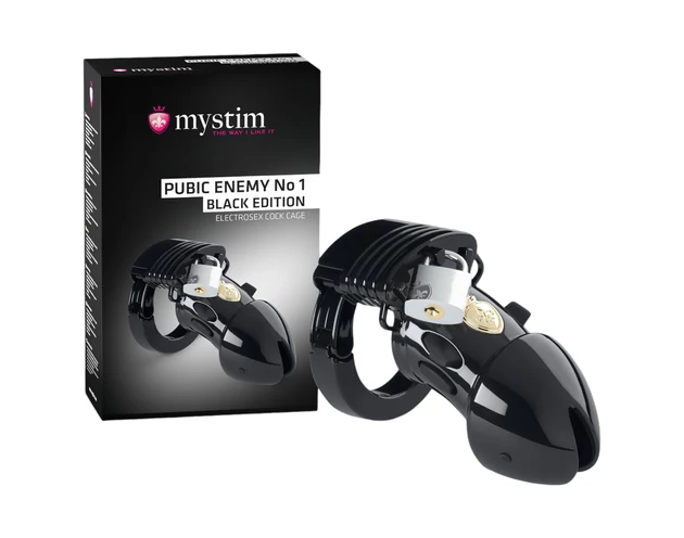 mystim Black Edition PUBIC ENEMY No 1 - elektro pénisz ketrec