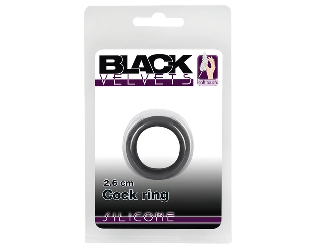 Black Velvet - vastagfalú péniszgyűrű (2,6cm) - fekete