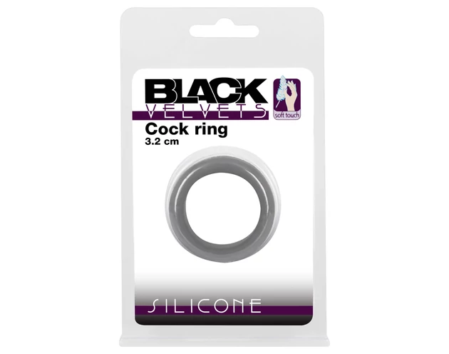 Black Velvets - vastagfalú péniszgyűrű (3,2cm) - fekete