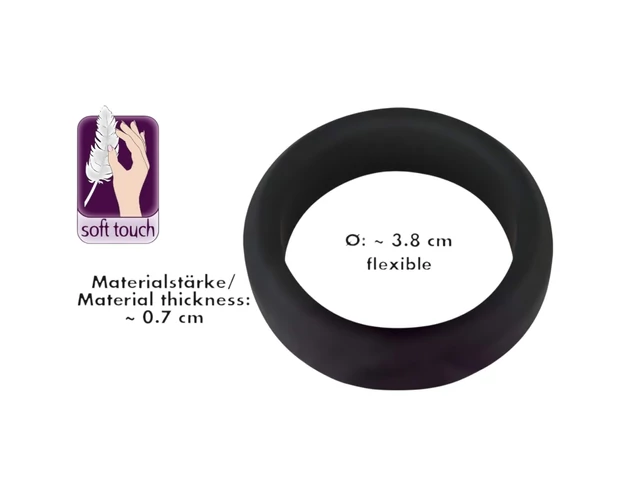 Black Velvets - vastagfalú péniszgyűrű (3,8cm) - fekete