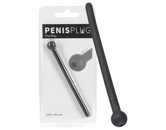 Dilator Piss Play - üreges, szilikon húgycső tágító (fekete)