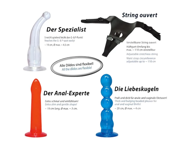 You2Toys - Felcsatolható dildó szett! - színes