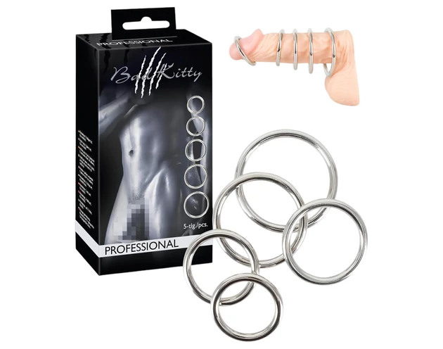 Bad Kitty - fém péniszgyűrű szett (5 részes)