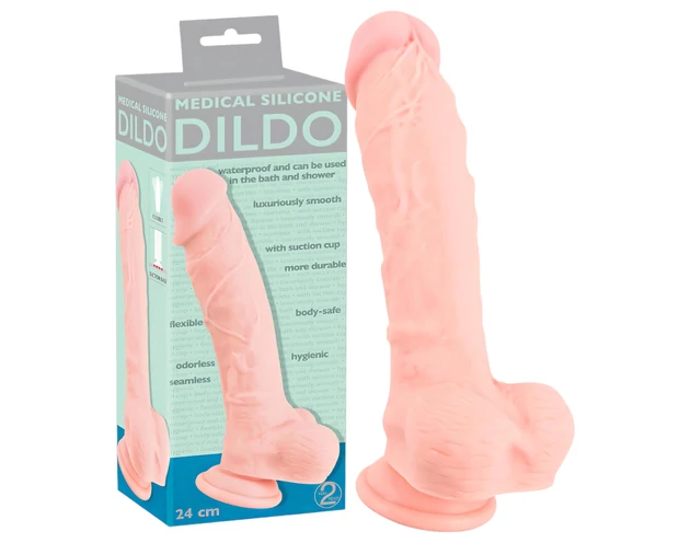 Medical - orvosi szilikon dildó (24cm) - natúr