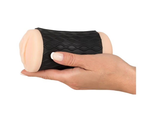 Nature Skin - punci és popsi maszturbátor (natúr-fekete)