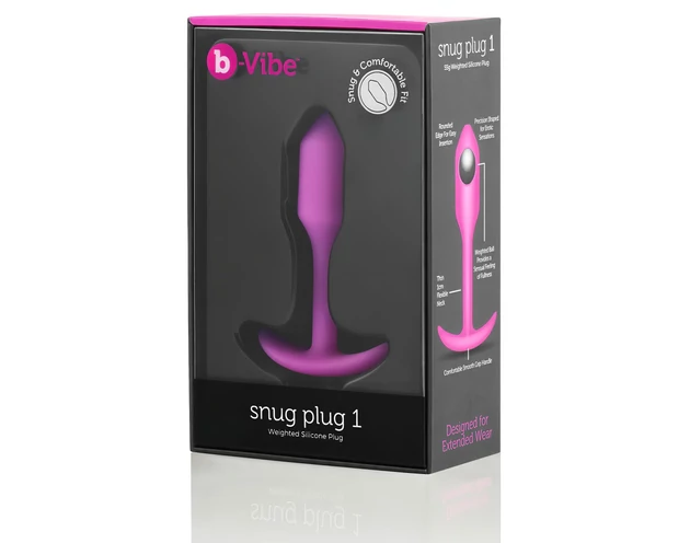 b-vibe Snug Plug 1 - anál plug belső súllyal (55g) - pink