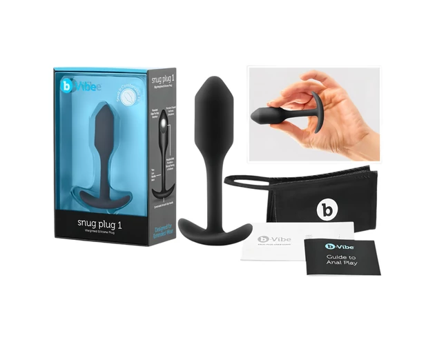 b-vibe Snug Plug 1 - anál plug belső súllyal (55g) - fekete