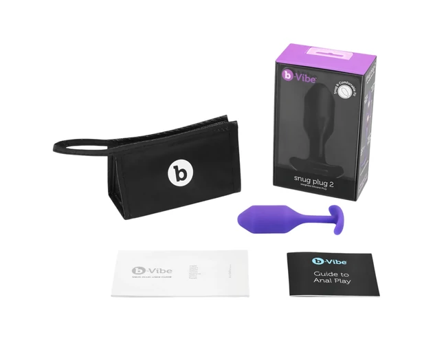 b-vibe Snug Plug 2 - dupla golyós anál plug (114g) - lila