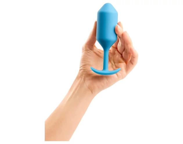 b-vibe Snug Plug 3 - dupla golyós anál plug (180g) - kék