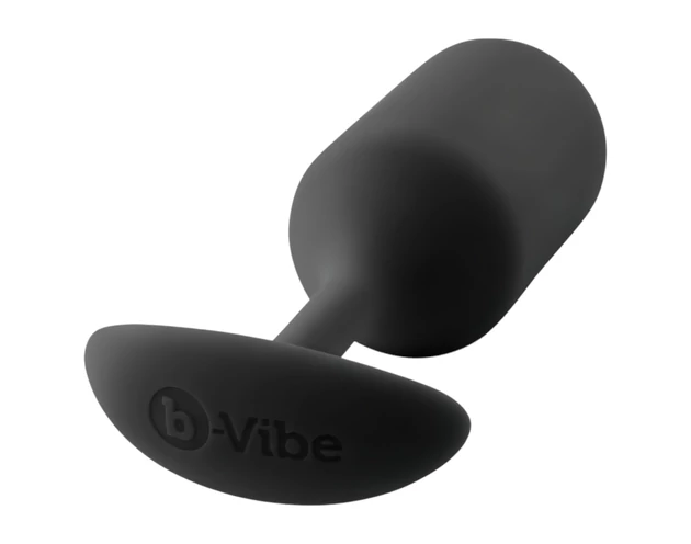 b-vibe Snug Plug 3 - dupla golyós anál plug (180g) - fekete