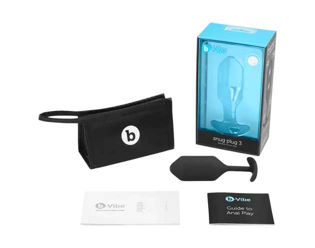 b-vibe Snug Plug 3 - dupla golyós anál plug (180g) - fekete
