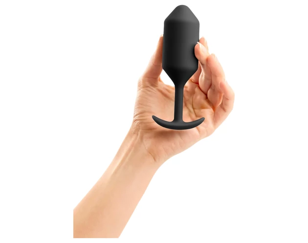 b-vibe Snug Plug 3 - dupla golyós anál plug (180g) - fekete