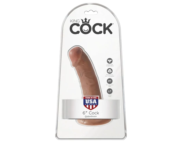 King Cock 6 dildó (15 cm) - barna