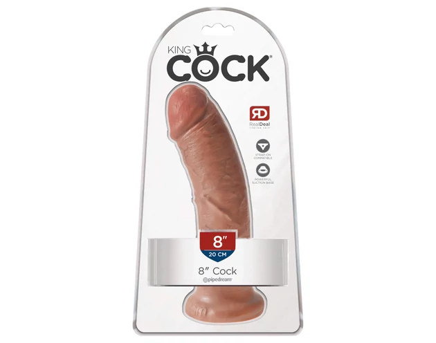 King Cock 8 dildó (20 cm) - sötét natúr