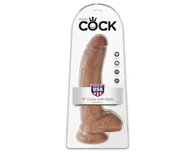 King Cock 9 herés dildó (23 cm) - barna