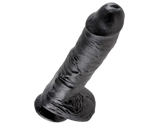 King Cock 10 herés dildó (25 cm) - fekete