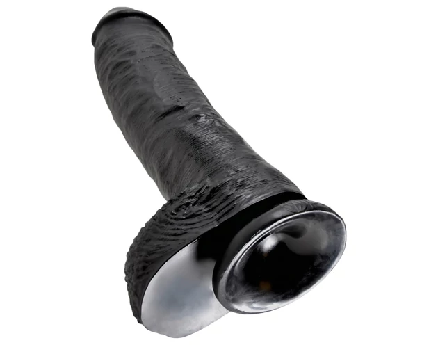 King Cock 10 herés dildó (25 cm) - fekete