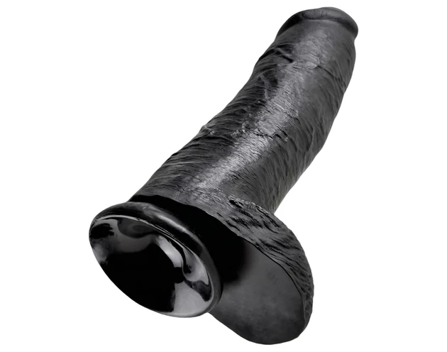 King Cock 12 herés nagy dildó (30 cm) - fekete